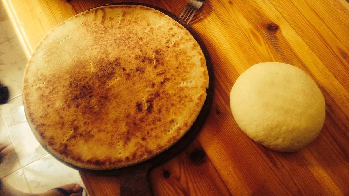 Algerian Bouzgene Berber Bread with Roasted Pepper Sauce