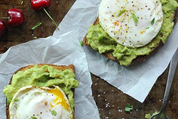 Avocado toast with a fried egg