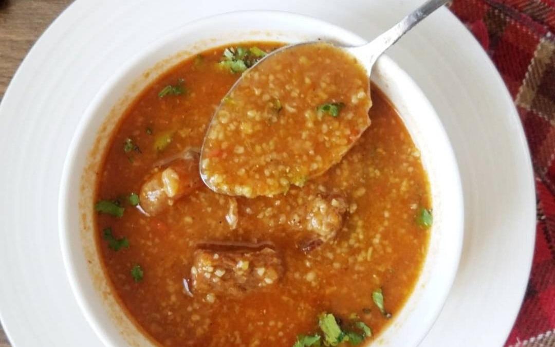 Chorba Hamra bel Frik (Lamb & Freekeh Soup)